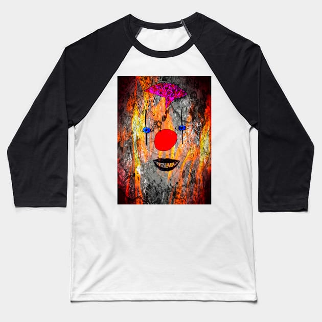 Freaky Clown2 Baseball T-Shirt by LukeMargetts